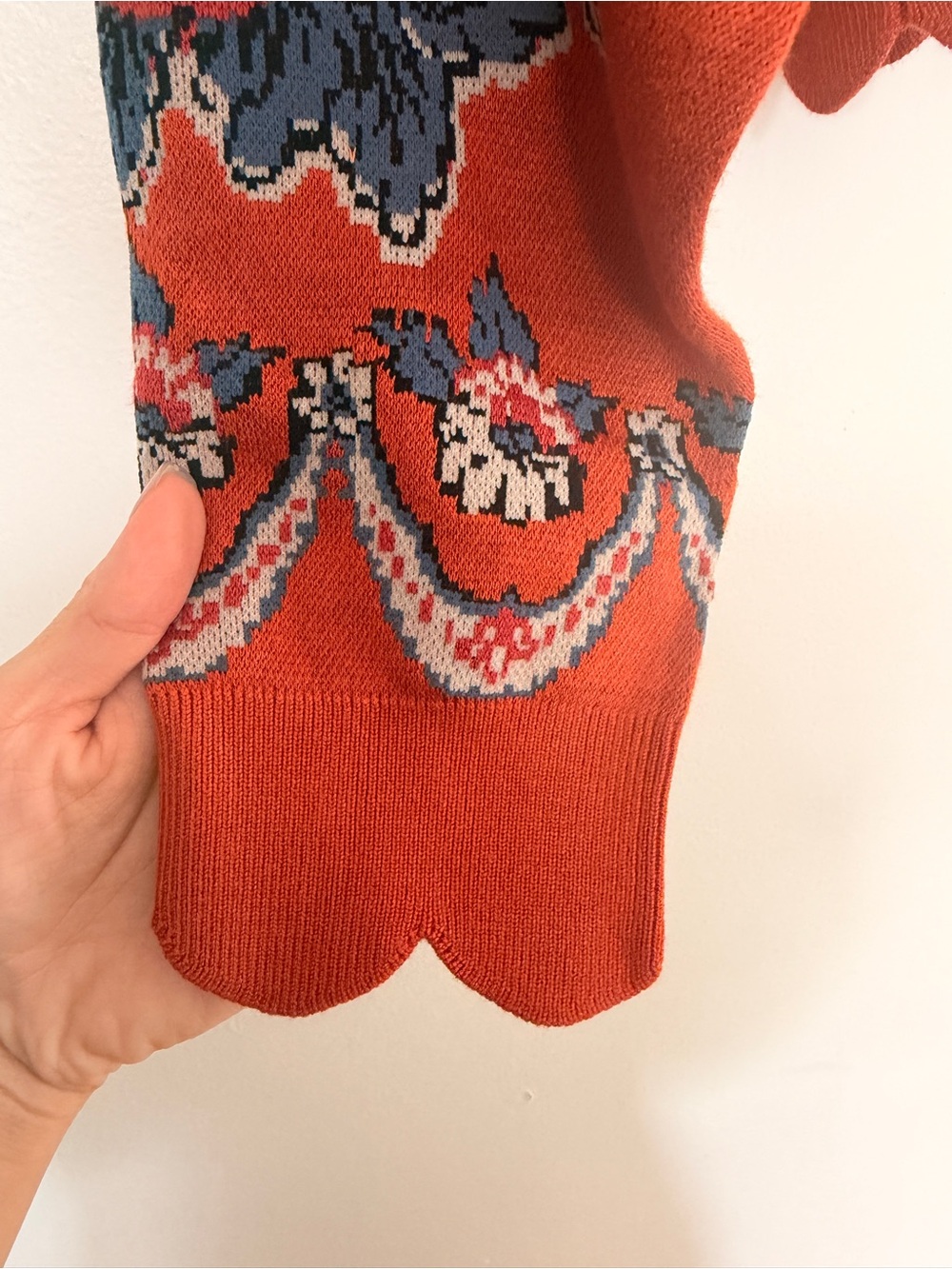 Farm Rio Terracota Victorian Floral Buttoned Knit Cardigan Size M NWT - Picture 3 of 8